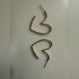 Gold Heart-Shaped Hoop Earrings